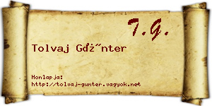Tolvaj Günter névjegykártya